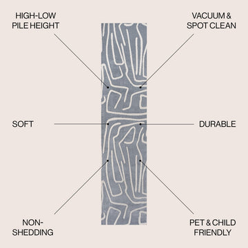 Alcina Modern Scandinavian Graphic Lines High-Low Area Rug